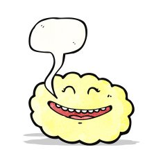 funny cartoon cloud with speech bubble N3