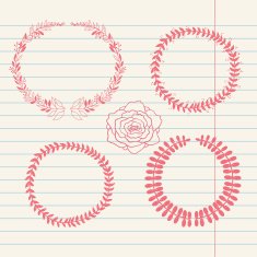 vector chalk doodle sketch of wreath