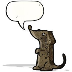 cartoon dog with speech bubble N30