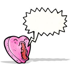 cartoon screaming heart