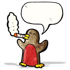 cartoon robin smoking cigarette