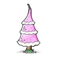 cartoon pink christmas tree N8