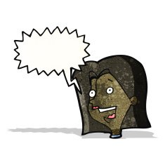 cartoon excited woman with speech bubble N154