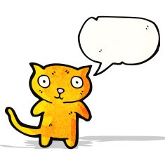 staring little cat cartoon