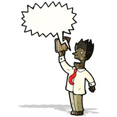 cartoon shouting businessman