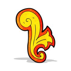 firery floral decorative swirl element N3