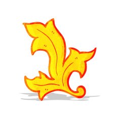 firery floral decorative swirl element N4