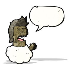 head in clouds cartoon man