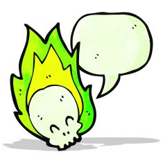 flaming skull cartoon N4