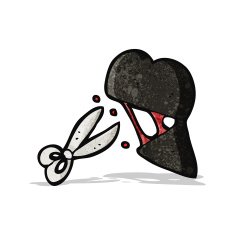 cutting black heart cartoon N2