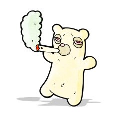 cartoon polar bear smoking cigarette