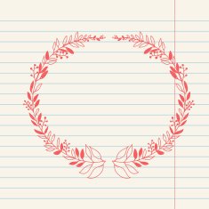 vector chalk doodle sketch of wreath N4