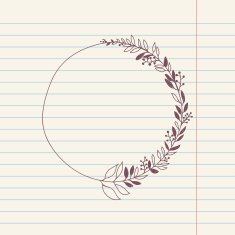 vector chalk doodle sketch of wreath N5