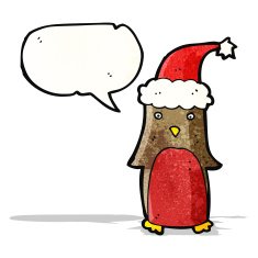 cartoon christmas robin N27