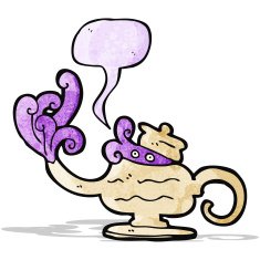 cartoon genie in lamp N6