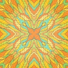 Hand drawn orange and blue greeting card N3