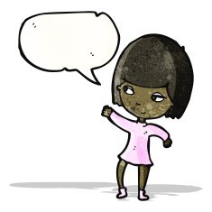 cartoon woman with speech bubble N48