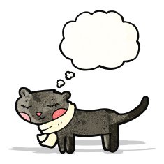 cartoon black cat N23