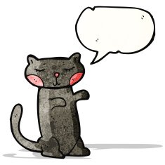 cartoon black cat N25