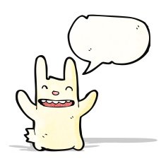 cartoon rabbit with speech bubble N119