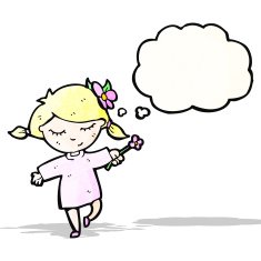 Cartoon Girl With Flower N5