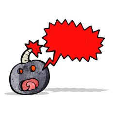 shouting bomb cartoon