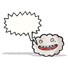 happy cloud with speech bubble