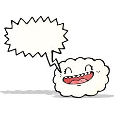 happy cloud with speech bubble N6