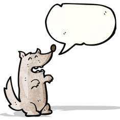 cartoon little wolf N21