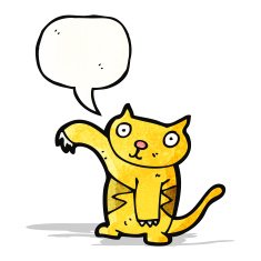cartoon cat with speech bubble N74