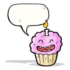 Cartoon Cupcake With Candle N4