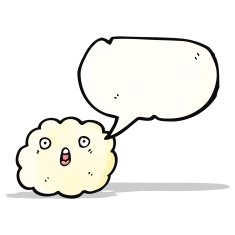 cartoon cloud with speech bubble N25