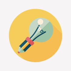 Light bulb flat icon with long shadow eps10 N40