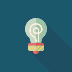 Light bulb flat icon with long shadow eps10 N49