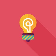 Light bulb flat icon with long shadow eps10 N50