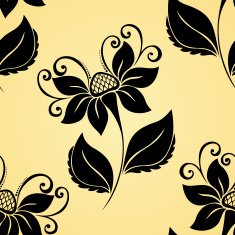 Seamless Floral Pattern (Vector) Hand Drawn Texture N19