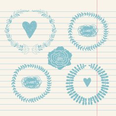 vector chalk doodle sketch of wreath N6