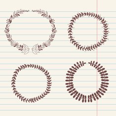 vector chalk doodle sketch of wreath N7