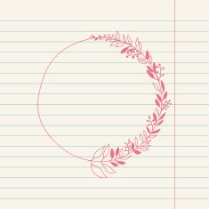 vector chalk doodle sketch of wreath N8