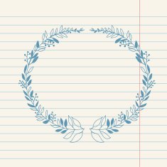 vector chalk doodle sketch of wreath N10