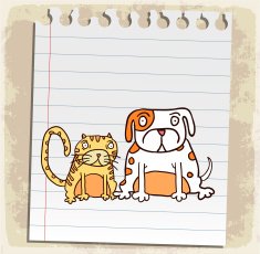 dog and cat cartoon illustration N2