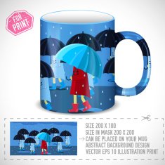 girl with umbrella in art for print on a cup N2