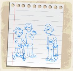 Cartoon school kids illustration