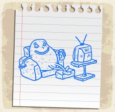 Cartoon couch potato illustration