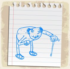 Cartoon old man illustration