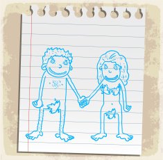 Cartoon adam eve illustration