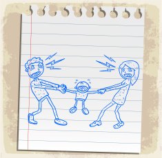 Cartoon custody illustration