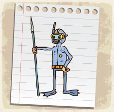 Cartoon diver illustration
