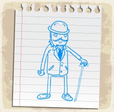 Cartoon hipster illustration N3