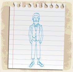 Cartoon hipster illustration N6